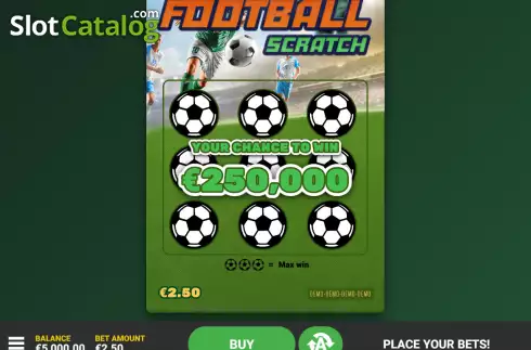 Game screen. Football Scratch (Hacksaw Gaming) slot