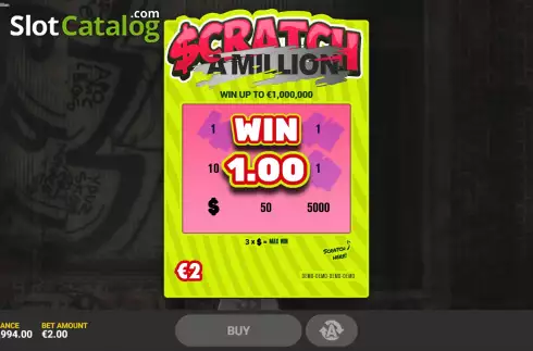 Win Screen 3. Scratch A Million slot
