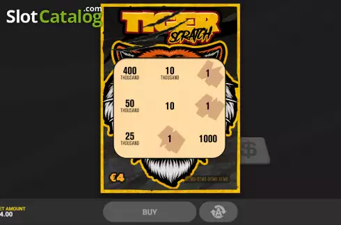 Win screen. Tiger Scratch slot