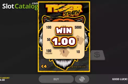 Win screen 2. Tiger Scratch slot