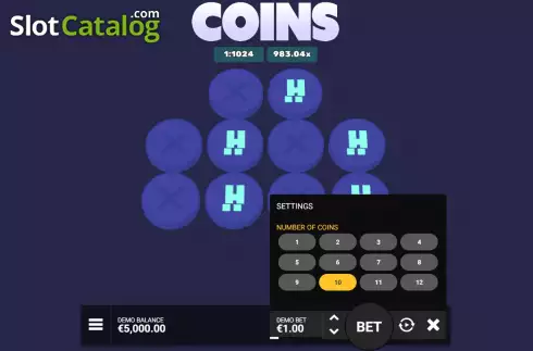 Game screen 3. Coins slot