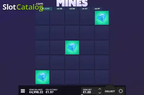 画面4. Mines (Hacksaw Gaming) カジノスロット