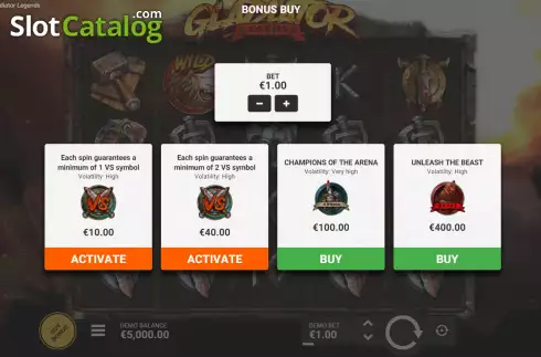 Screenshot6. Gladiator Legends slot