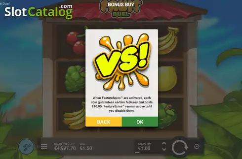 FeatureSpin Screen. Fruit Duel slot
