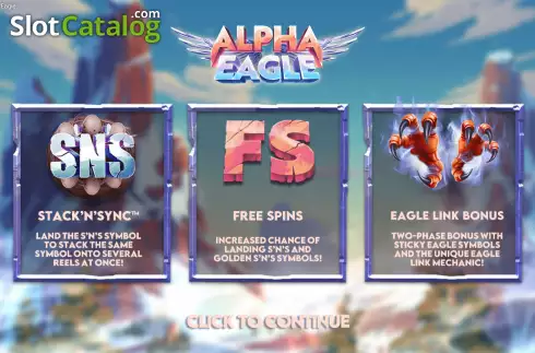 Start Screen. Alpha Eagle slot