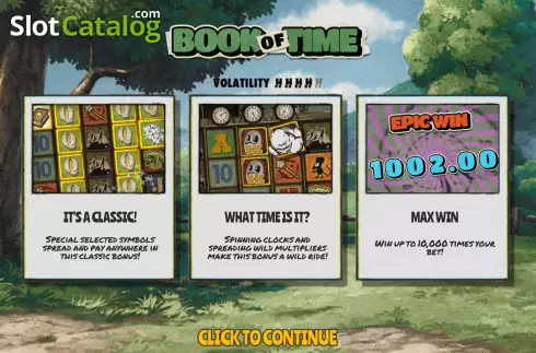Start Screen. Canny the Can and the Book of Time slot