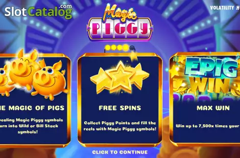 Start Screen. Magic Piggy slot