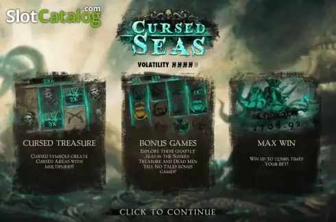 Start Screen. Cursed Seas slot