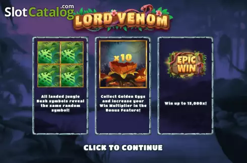 Start Screen. Lord Venom slot