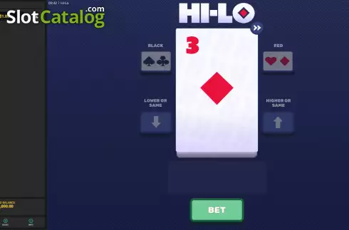 Bildschirm2. Hi-Lo (Hacksaw Gaming) slot
