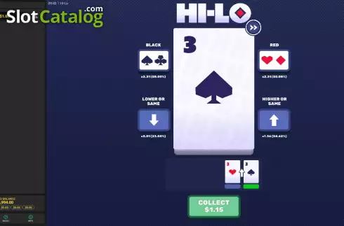 Skärmdump3. Hi-Lo (Hacksaw Gaming) slot
