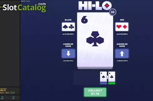 Pantalla4. Hi-Lo (Hacksaw Gaming) Tragamonedas 