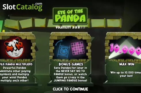 Start Screen. Eye of the Panda slot