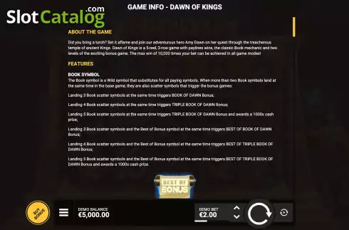 Bildschirm7. Dawn of Kings slot