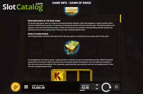 Bildschirm8. Dawn of Kings slot