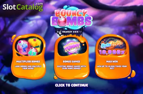 Start Screen. Bouncy Bombs slot