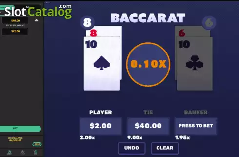 Skärmdump3. Baccarat (Hacksaw Gaming) slot