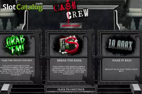 Start Screen. Cash Crew slot
