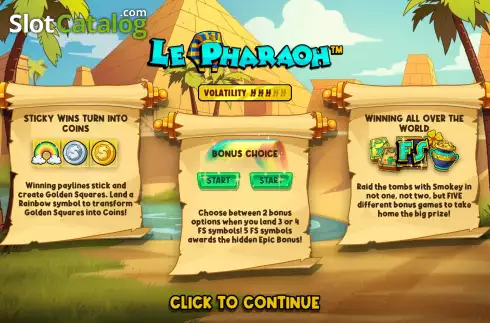 Start Screen. Le Pharaoh slot