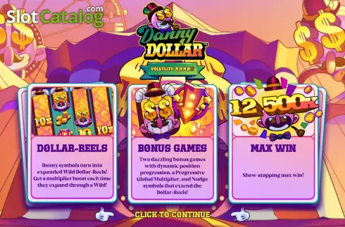 Start Screen. Danny Dollar slot