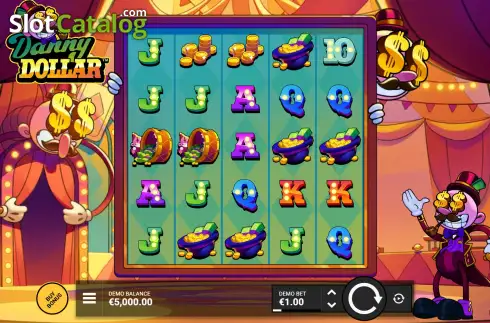 Game Screen. Danny Dollar slot