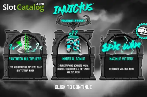 Start Screen. Invictus slot