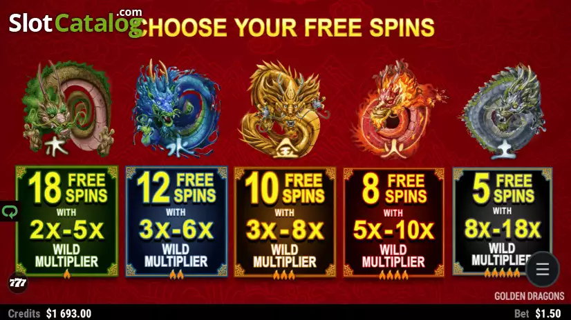 Golden Dragons Free Spins
