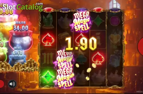 Win screen. Mega Magic Spell slot