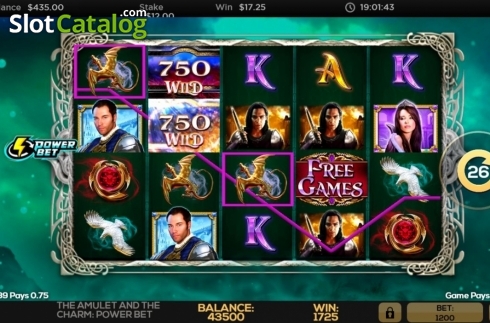 Schermo5. Amulet and Charm Power Bet slot