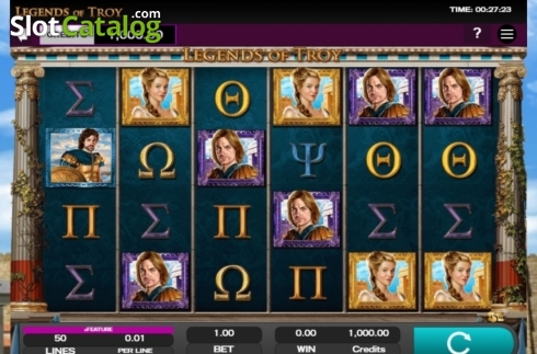 Bildschirm2. Legends of Troy slot