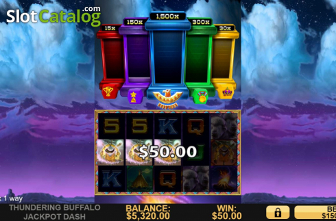 Win Screen 2. Thundering Buffalo: Jackpot Dash slot