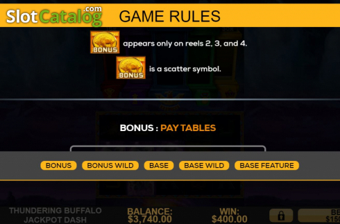 Game Rules 2. Thundering Buffalo: Jackpot Dash slot