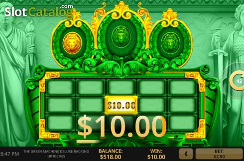 Ecran5. The Green Machine Deluxe Racking Up Riches slot