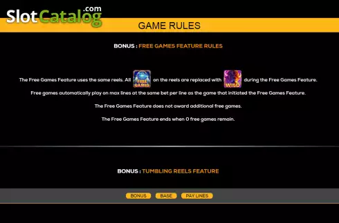 FS feature rules screen. Wolf Guardian slot