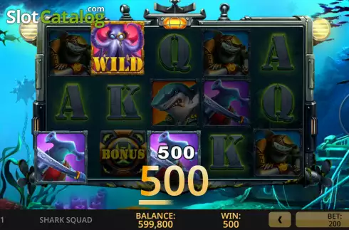 Win screen 2. Shark Squad slot