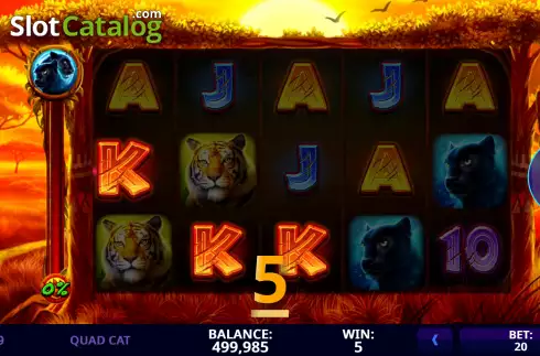 Win screen. Quad Cat slot