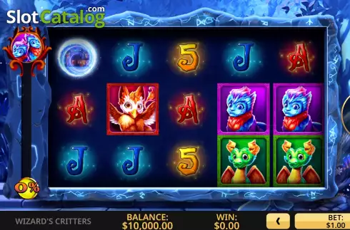 Game screen. Wizard's Critters slot
