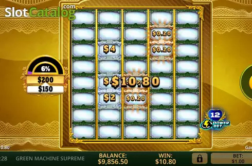 Big Win Screen. Green Machine Supreme slot