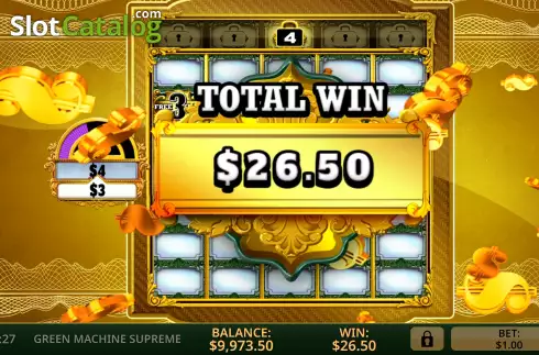 Total Win in Free Spins Screen. Green Machine Supreme slot