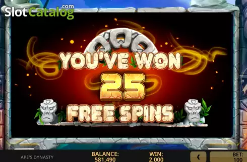 Free Spins Win Screen 3. Ape’s Dynasty slot