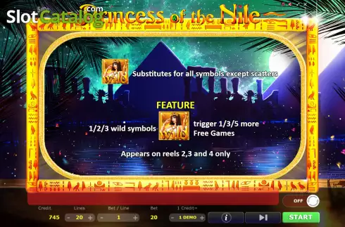 Wild screen. Princess of The Nile slot