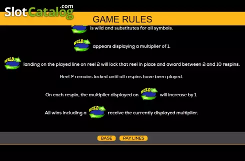 Game Rules screen 2. Spin Again 7s slot