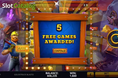 Free Spins Win Screen. Goldstruck Blasts! slot