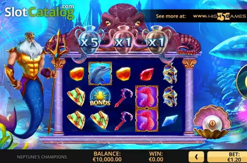 Game Screen. Neptune's Champions slot