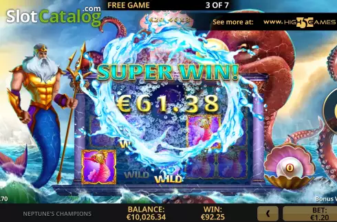 Free Spins Gameplay Screen 2. Neptune's Champions slot