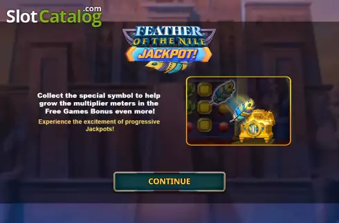 Start Screen. Feather Of The Nile Jackpot slot