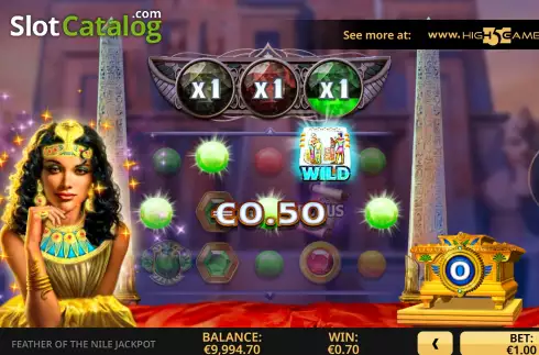 Win Screen. Feather Of The Nile Jackpot slot