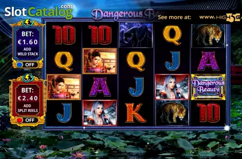 Game Screen. Dangerous Beauty Jackpot slot