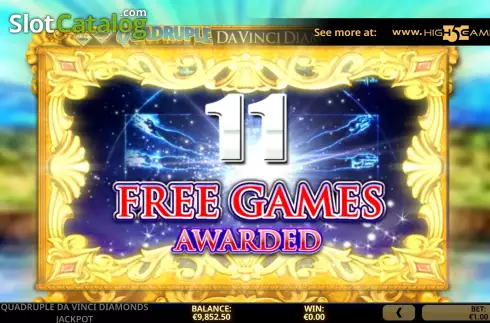 Free Spins Win Screen 3. Quadruple Da Vinci Diamonds Jackpot slot