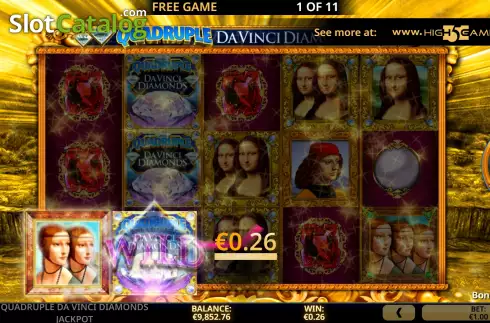 Skärmdump8. Quadruple Da Vinci Diamonds Jackpot slot